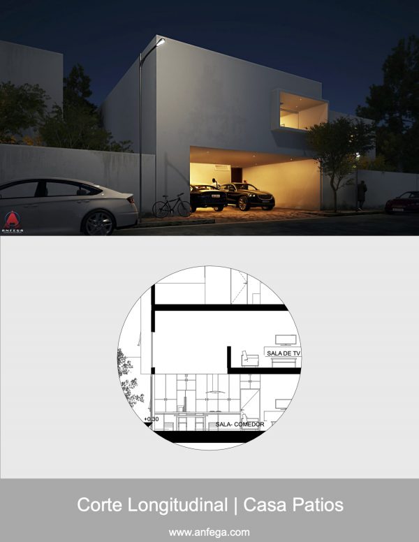 Corte Longitudinal - Casa Patios