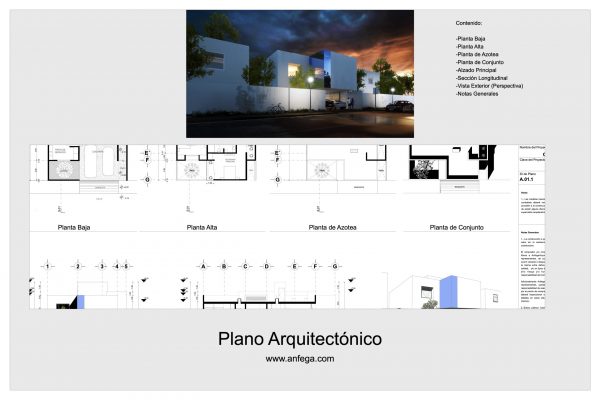 Plano Arquitectónico - Casa Cubo
