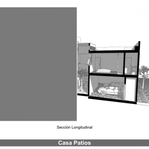 Corte Longitudinal 3D - Casa Patios