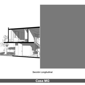 Corte Longitudinal 3D - Casa MG