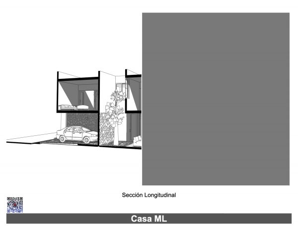 Corte Longitudinal 3D - Casa ML