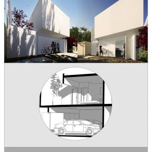 Sección Longitudinal 3D – Casa RA