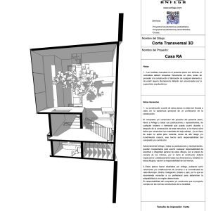 Sección Transversal 3D  – Casa RA