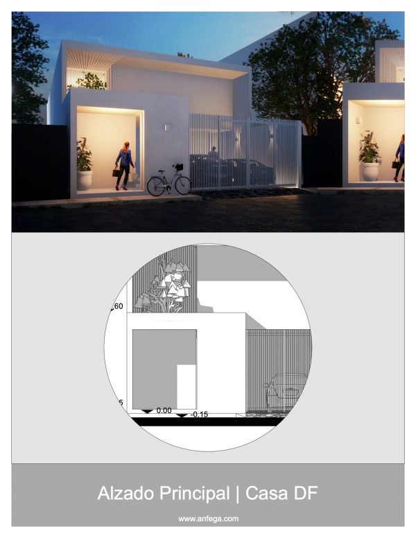 Alzado Principal - Casa DF