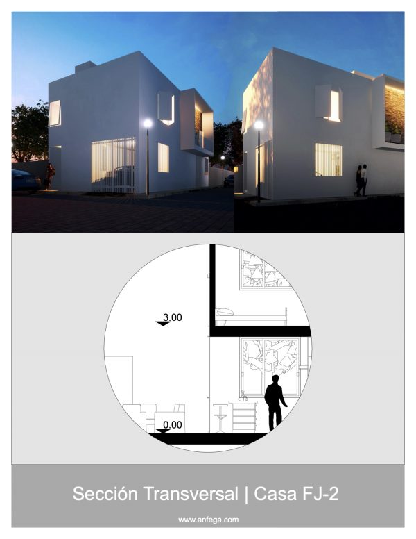 Sección Transversal - Casa FJ-2