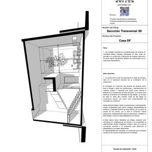 Sección Transversal 3D - Casa DF