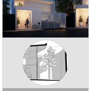 Sección Longitudinal 3D - Casa DF