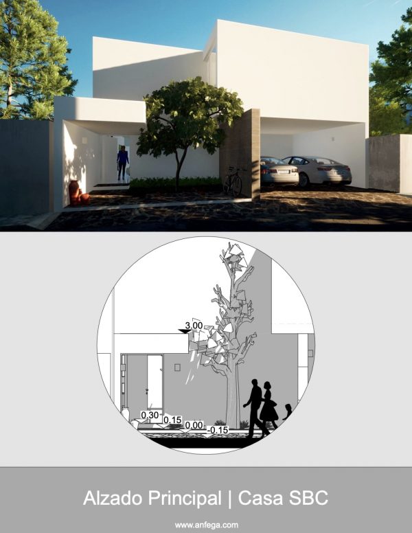 Alzado Principal - Casa SBC