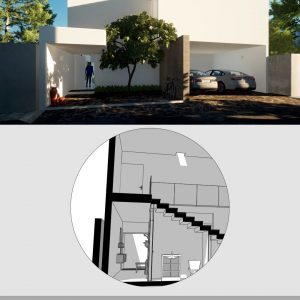 Sección Transversal 3D - Casa SBC