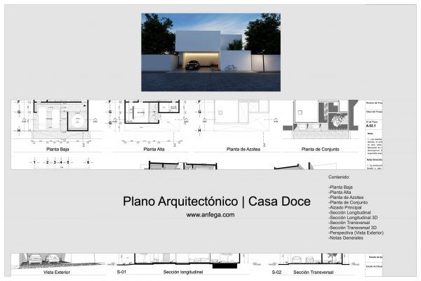 Plano Arquitectónico - Casa Doce