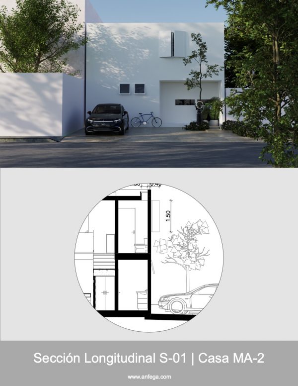 Sección Longitudinal S-01 - Casa MA-2