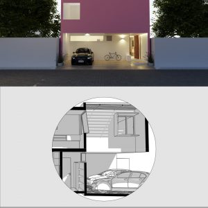 Sección Longitudinal 3D - Casa MA