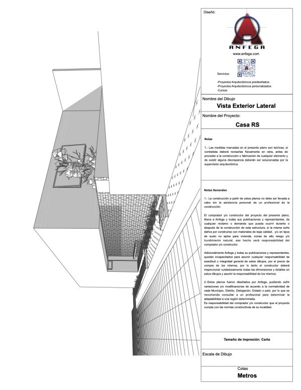 Vista Exterior Lateral - Casa RS
