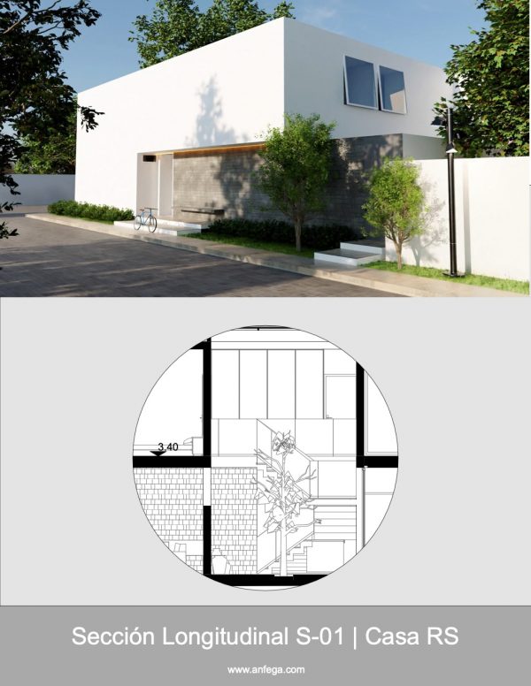 Sección Longitudinal S-01- Casa RS